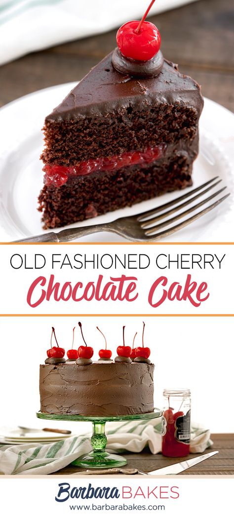 Classic Old-Fashioned Chocolate Cake with Cherry Filling and creamy chocolate icing is easy to make with simple ingredients and equipment. Celebrate your next birthday with this festive treat! Cherry Filled Chocolate Cake, Cherry Cake With Chocolate Frosting, Chocolate Cherry Birthday Cake, Cherry Filling For Cake, Chocolate Cherry Cake Easy, Chocolate Cake With Cherry Filling, Chocolate And Cherry Cake, Chocolate Cake With Cherry Pie Filling, Easy Cherry Cake Recipe