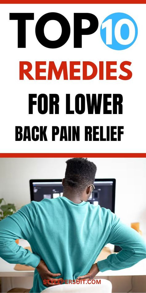 Lower back pain is a common condition that affects millions of people worldwide. Whether it's due to poor posture, heavy lifting, or sitting for extended periods, lower back pain can significantly impact your daily life. Fortunately, there are effective remedies that can provide fast relief, allowing you to get back to your routine with minimal discomfort. Click to explore over 10 of the best lower back pain relief remedies that have been proven to work quickly. Sore Lower Back Relief, Lower Back Pain Relief Remedies, Severe Back Pain, Pain Relief Remedies, Back Pain Remedies, Pain Relief Cream, Lower Back Pain Relief, Lower Back Pain, Poor Posture