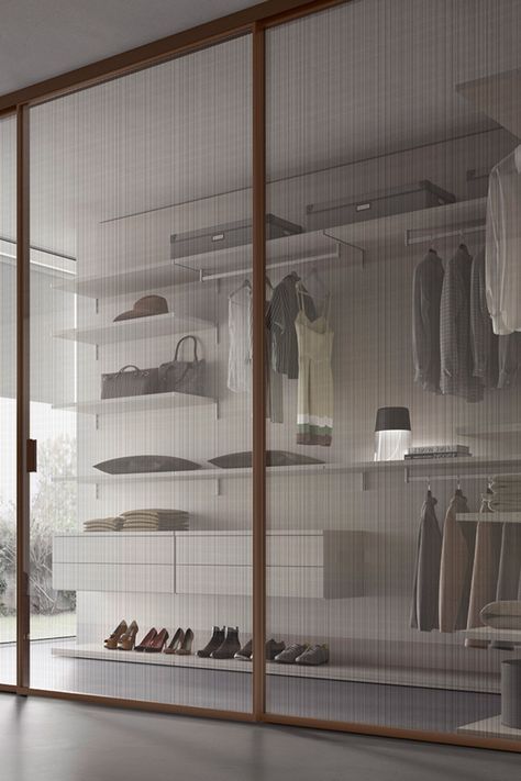 #dressingroom #ribbedglass #closet Ribbed Glass Wardrobe, Fabric Sandwich Glass Wardrobe, Glass Wardrobe Design, Closet Dressing Room, Glass Wardrobe, Glass Closet, Glass Shelving, Tagaytay, Ribbed Glass