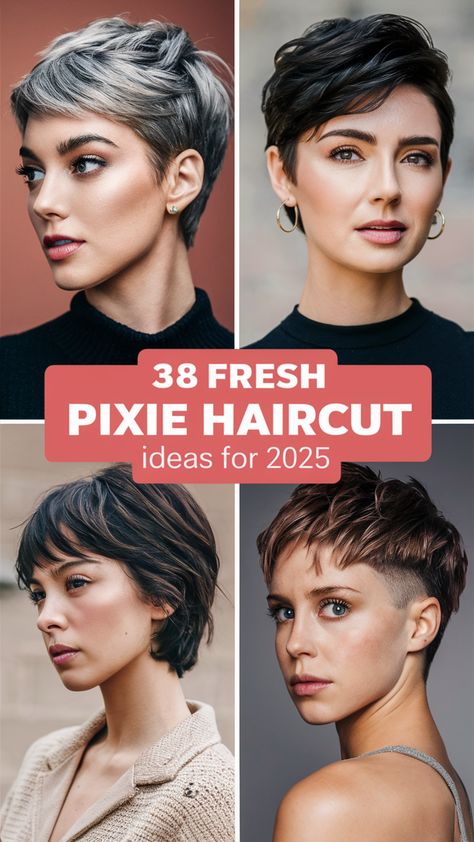 Messy Wavy Hairstyles, Round Face Wavy Hair, Longer Pixie Cuts, Box Braids Short Hair, Blonde To Ginger, Short Messy Pixie, Box Braids Short, Braids Short Hair, Feminine Pixie Cuts