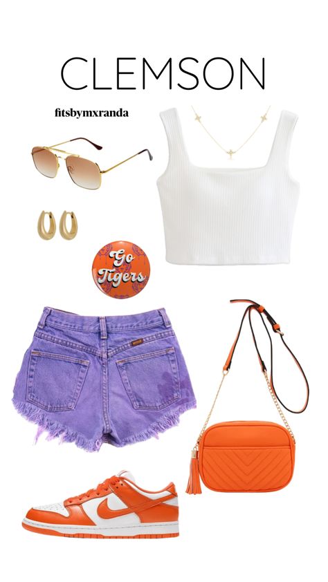 CLEMSON GAMEDAY OOTD #outfitinspo #gameday #gamedayoutfit #clemson Clemson Gameday Outfit, College Game Day Outfit, Game Outfit Ideas, Clemson Gameday, Clemson Outfits, College Football Game Outfit, Gameday Fashion, College Gameday Outfits, Gameday Outfits