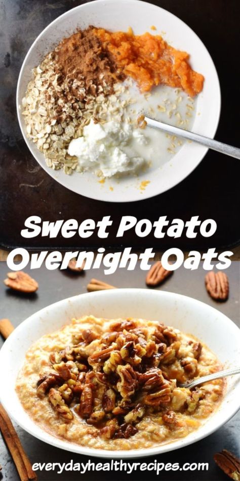 Maple Pecans, Healthy Comfort Food Recipes, Oat Recipes Healthy, Overnight Oats Recipe Healthy, Breakfast Ideas Healthy, Stuffed Sweet Potato Healthy, Healthy Comfort, Oats Recipe, Healthy Comfort Food