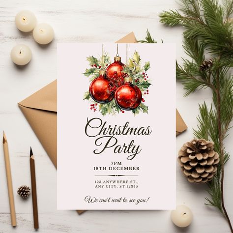 Holiday Bridal Shower Invitations, Work Holiday Party, Gold Christmas Ornaments, Holiday Party Invitation, Christmas Party Invitation, Invitation Baby Shower, Holiday Party Invitations, Christmas Invitations, Christmas Party Invitations