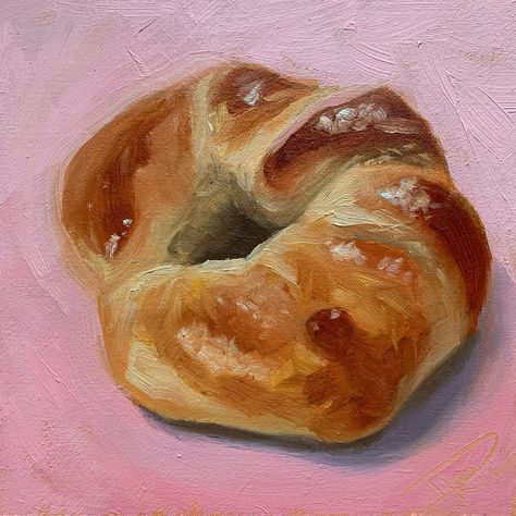 Bonjour! Here’s a cute croissant for breakfast! This one has been sold and found a lovely home in Germany with a collector. #croissant #oilpainting #frenchpainting #breakfast #pastry #travel #foodie Croissant Painting, Cute Croissant, Breakfast Pastry, Travel Foodie, French Paintings, Art Mat, Lovely Home, Party Prints, Giclée Print