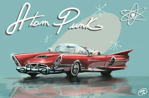 Atom Punk, Retro Futurism Art, Atomic Punk, Fallout Concept Art, Futurism Art, Fallout Art, Jet Age, Future Cars, Arte Cyberpunk