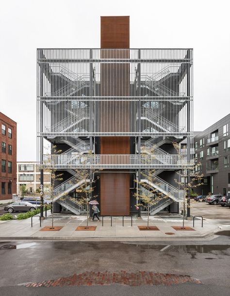 Image 5 of 16 from gallery of Striking Images of Exposed Steel: The Best Photos of the Week. Photograph by Paul Crosby Parking Building, Stairs Architecture, Industrial Architecture, Fire Escape, Design Exterior, Building Facade, Architecture Office, Industrial Buildings, Facade Architecture