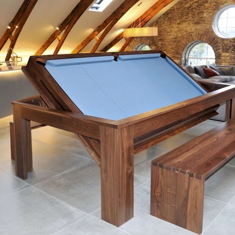 Office With Pool Table, Pool And Dinner Table, Office Pool Table, Pool Table Dining Table Diy, 3 In 1 Pool Table, How To Make A Pool Table, Diy Outdoor Pool Table, Outdoor Pool Table Ideas Backyards, Convertible Pool Table