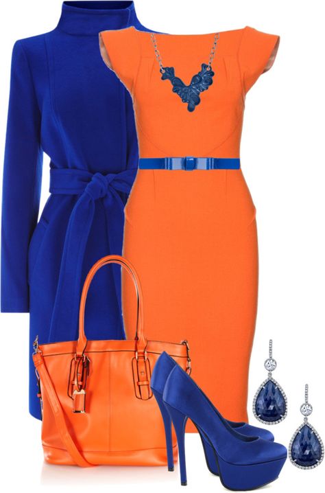 "Brightly Bold II" by brendariley-1 on Polyvore Sheath Dresses, Type 4, Orange Dress, Platform Pumps, Wool Coat, Work Outfits, Things To Wear, A Woman, Outfit Ideas