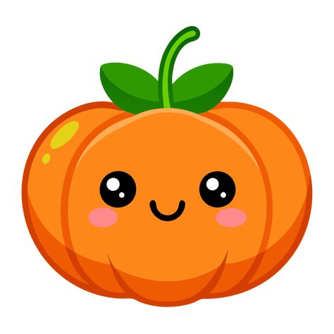 Cute Fall Pumpkin Clipart - Kawaii Style Pumpkin Baby Art, Free Fall Clipart, Handprint Calendar, Apple Template, Cartoon Pumpkin, Thanksgiving Clipart, Pumpkin Images, Pumpkin Illustration, Pumpkin Vector