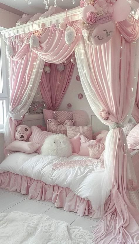 Coquette Rooms, Cali House, Girly Pink Bedroom, Pink Bedroom Walls, Pink Rooms, Neutral Bedroom Decor, Dream Bedroom Inspiration, Pink Bedroom Decor, Bedroom Decorations