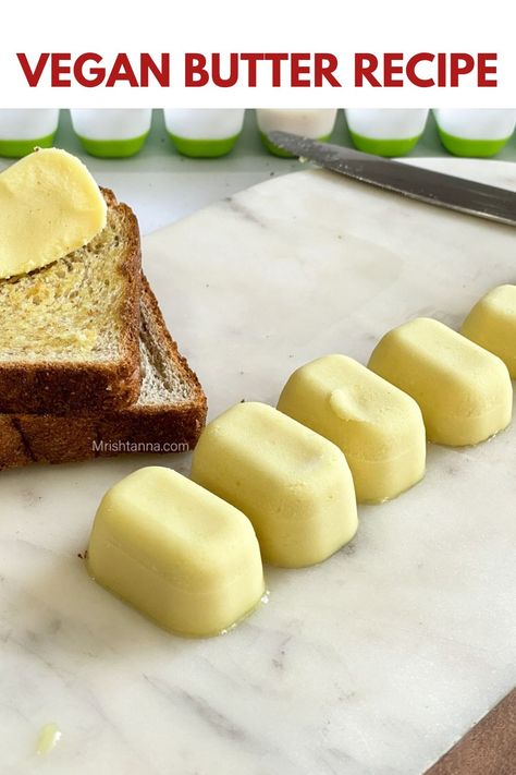 Homemade Vegan Butter Recipe, Plant Based Butter Recipe, Healthy Butter Substitute, Vegan Butter Recipe, Homemade Vegan Butter, Dairy Free Butter, Butter Brands, Vegan Cheese Recipes, Recipes Air Fryer