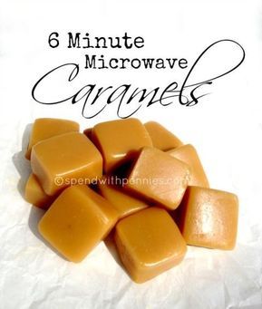 Homemade Caramel Candy, Caramels Recipe, Microwave Caramels, Caramel Toffee, Spend With Pennies, Caramel Brownies, Caramel Candy, Caramel Recipes, Homemade Caramel