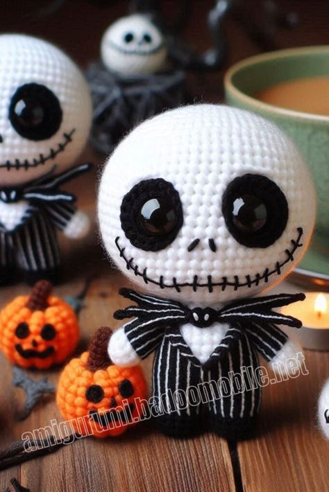 Amigurumi Jack Skellington Halloween Doll Free Pattern-1 Free Crochet Jack Skellington Patterns, Jack And Sally Crochet, Jack Skellington Crochet Pattern Free, Crochet Jack Skellington, Jack Skellington Crochet, Yoda Happy Birthday, Doll Free Pattern, Jack The Pumpkin King, Jack Skeleton