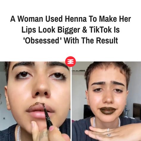 Henna On Lips, Henna Lips, Henna Freckles, Lips Look Bigger, Bigger Lips, Henna Cones, Diy Lips, Beauty Diy, Lip Fillers