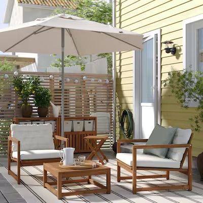 Outdoor Lounge Chairs - Patio Loungers - IKEA Balcon Mic, Wooden Outdoor Furniture, Comfy Living Room, Small Outdoor Spaces, Lounge Chair Outdoor, Outdoor Dining Table, Banquette, Modular Sofa, Outdoor Cushions