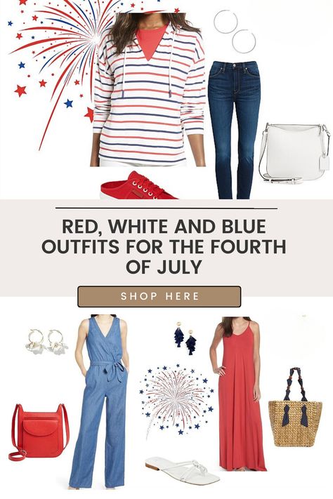 Celebrate the Fourth of July in style with our stunning collection of red, white, and blue outfits. From chic dresses to casual ensembles, discover the perfect red, blue, and white outfit ideas for your Independence Day celebrations. Elevate your patriotic style with these stylish 4th of July outfits that capture the spirit of the holiday. Shop here! Memorial Day Outfit Ideas, Red Blue And White Outfit, Blue And White Outfit Ideas, Red White And Blue Outfits, White And Blue Outfits, Blue And White Outfit, White Outfit Ideas, Cute Vacation Outfits, July Outfits