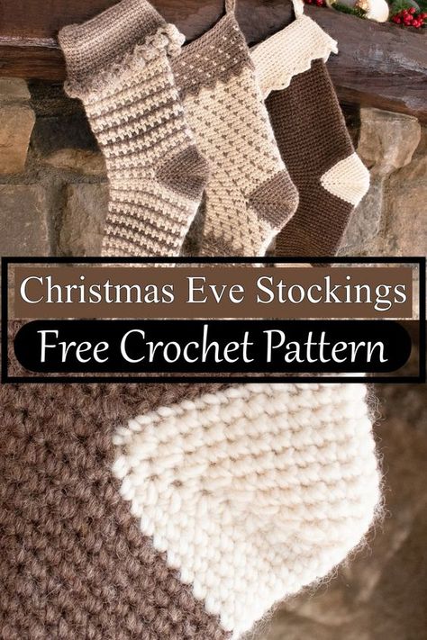 Free Crochet Christmas Stocking, Crochet Stocking Pattern Free, Stockings Crochet, Xmas Knitting, Christmas Stocking Pattern Free, Stocking Pattern Free, Christmas Stocking Patterns, Xmas Crochet, Stocking Patterns