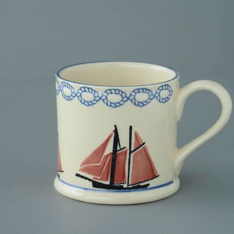 Mug Large Boat Sailing 8cm. high Boat Paint, Boat Sailing, Painted Mugs, Pottery Painting, Sailing, Tea Pots, Mug, The Incredibles