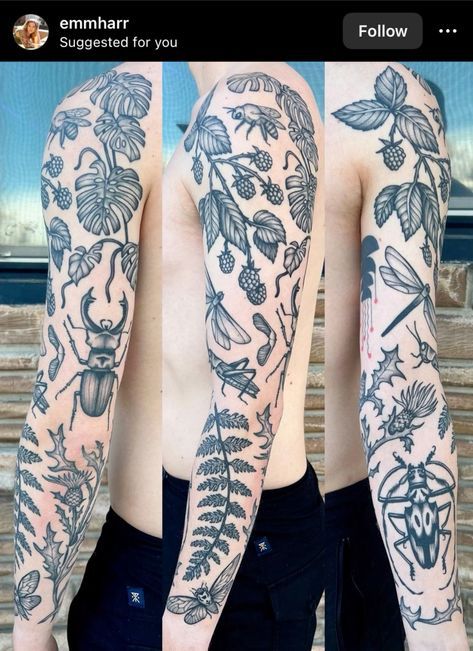 Nature Tattoos Leg, Botanical Tattoo Leg Sleeve, Botanical Sleeve Tattoo, Botanical Tattoo Sleeve, Scientific Tattoo, Natur Tattoo Arm, Nature Sleeve, Wildlife Tattoo, Woodcut Tattoo