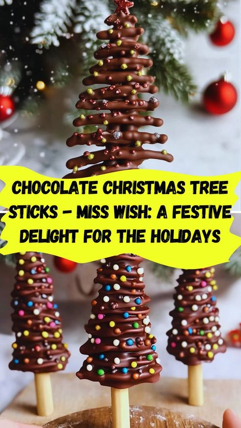 Looking for a fun and festive treat this holiday season? These Chocolate Christmas Tree Sticks are as adorable as they are delicious! Made with melted chocolate, decorated with sprinkles and candy, and served on a stick, they’re perfect for parties, gifts, or just spreading holiday cheer. Quick to make and totally customizable, these whimsical treats are sure to impress. Save this recipe for an easy, creative dessert idea that’s a guaranteed hit with kids and adults alike! 🎄🍫✨ Pretzel Stick Christmas Trees, Melted Chocolate Recipes, Whimsical Treats, Chocolate Christmas Tree, Christmas Tree Chocolates, Chocolate Tree, Stick Christmas Tree, Chocolate Christmas, Creative Desserts