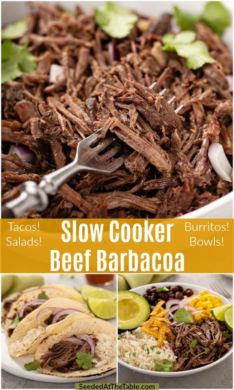 Slow Cooker Beef Barbacoa, Slow Cooker Burrito, Crockpot Shredded Beef, Beef Barbacoa Slow Cooker, Slow Cooker Shredded Beef, Chipotle Copycat, Beef Barbacoa, Shredded Beef Tacos, Slow Cooker Barbacoa