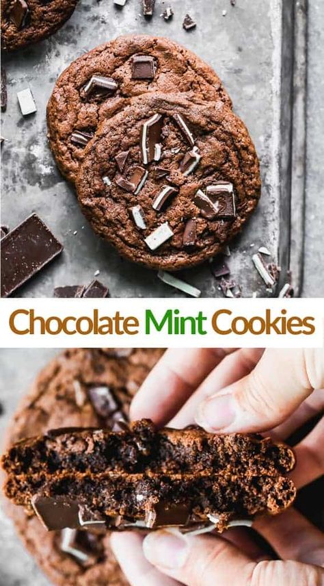 Mint Chocolate Cookies, Andes Mint Cookies, Andes Mint Chocolate, Andes Mints, Mint Chocolate Chip Cookies, Chocolate Mint Cookies, Tastes Better From Scratch, Chewy Chocolate Cookies, Andes Mint