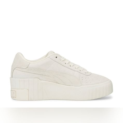 Suede Puma Cali Wedge Sneaker Puma Cali Wedge, Wedge Trainers, Puma Cali, Puma Cat, Puma Logo, High Wedges, Sneakers Puma, Puma Suede, Cat Logo