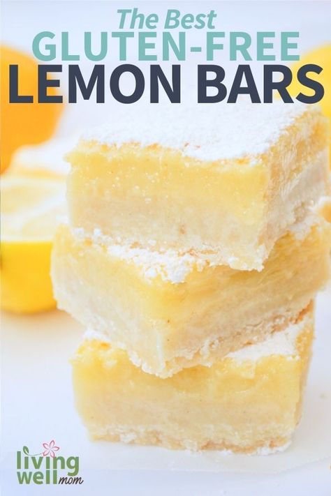 Gluten-Free Lemon Bars with Shortbread Crust Gf Shortbread, Gluten Free Lemon Squares, Lemon Recipes Easy, Bars With Shortbread Crust, Homemade Lemon Bars, Coconut Oats, Lemon Bar Recipe, Apple Peanut Butter, Gluten Free Banana Bread Recipe