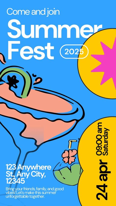 Summer Fest, Make Waves, Ecosystem, Blue Yellow, Dress To Impress, Instagram Story, Yellow, Design