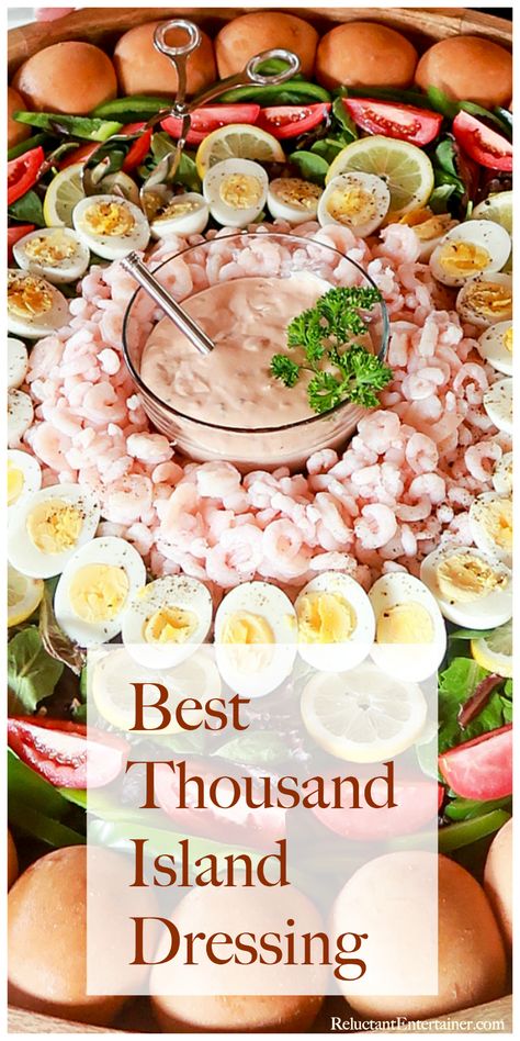 Thousand Island Dressing Recipe, Shrimp Louie Salad, Shrimp Louie, Homemade Thousand Island Dressing, Island Recipes, Thousand Island, Corn Salad Recipes, Thousand Island Dressing, Salad Dressing Recipes Homemade