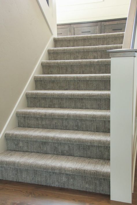 Light Grey Staircase Carpeting Grey Staircase, Light Staircase, Grey Stair Carpet, Stairway Carpet, Light Gray Carpet, Carpet Staircase, Gray Stairs, Basement Carpet, Dark Carpet