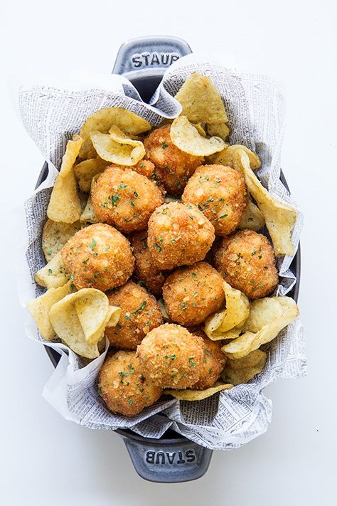 Fried Macaroni and Cheese Balls | Real Food by Dad Fried Macaroni And Cheese Balls, Macaroni And Cheese Balls, Mac And Cheese Balls Recipe, Fried Mac And Cheese Balls, Mac And Cheese Balls, Fried Mac N Cheese Balls, Fried Macaroni And Cheese, Fried Macaroni, Mac N Cheese Balls