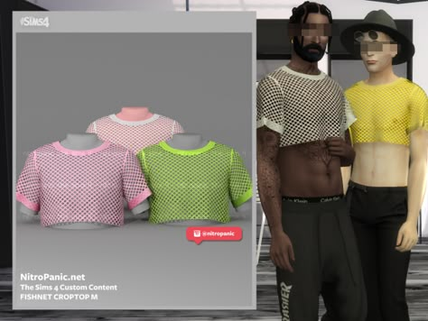 Sims 4 Mesh, Sims 4 Crop Top, Men Crop Top, Sims 4 Men Clothing, Sims 4 Male Clothes, Mens Crop Top, Sims 4 Anime, Sims 4 Download, Normal Map