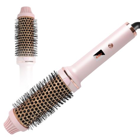 PRICES MAY VARY. Warm tips: This is the curling iron brush. Get the perfect curls with TANSHINE heated round brush! You can use it to curl, volumize your hair, or as a normal comb. Multi functional Curling Brush: Combines curling wand with comb, creating a fluffy and natural curl. You only need a hair stylist to curl and comb your hair, quickly creating a perfect styling experience. Different Temperature Settings: The hair curling iron is equipped with an LED display screen, which can display th Hair Brush Knife, Electric Hair Brush Curler, Dyson Air Wrap Curl, Haur Tools, Long Curly Hair Styling Tools, Hot Tools Round Brush, Hair Bump Tool, Hair Curlers Iron, Bed Head Curling Wand Tutorial