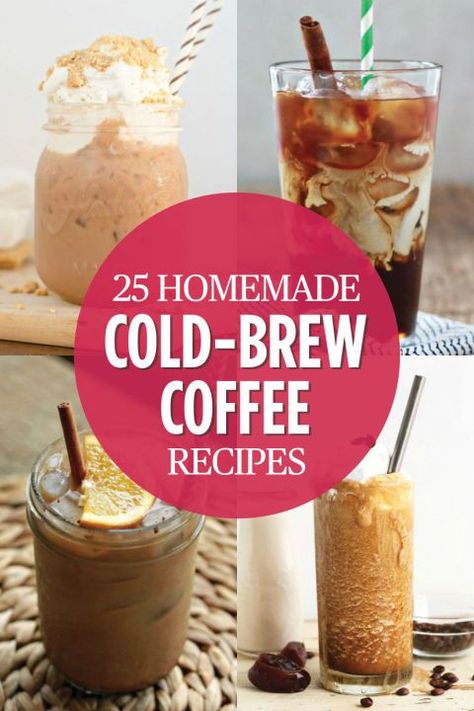 Cold Brew Coffee Recipes - Delicious Coffee Recipes You've Got to Try - Plain old hot coffee is boring. Jumpstart your morning with a refreshing kick of iced coffee instead. Head over to redbookmag.com for the complete recipe round-up. Coffee Toppings Ideas, Cold Brew Ideas, Ninja Hot And Cold Brew System Recipes, Brew Coffee Recipe, Homemade Cold Brew Coffee, Cold Brew Coffee Recipe, Cold Brew Recipe, Cold Coffee Recipes, Ninja Coffee