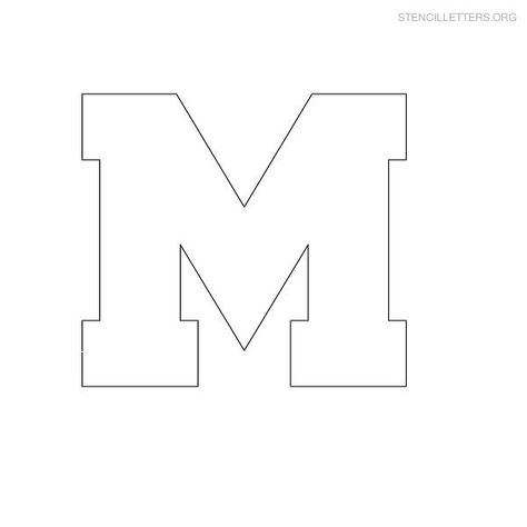 Free Printable Block Letter Stencils | Stencil Letters M Printable Free M Stencils | Stencil Letters Org Stencil Patterns Letters, Block Letter Fonts, Letter Stencils Printables, Letters M, Stencil Letters, Letter Templates Free, Stencils Printables, Alphabet Stencils, Letters For Kids