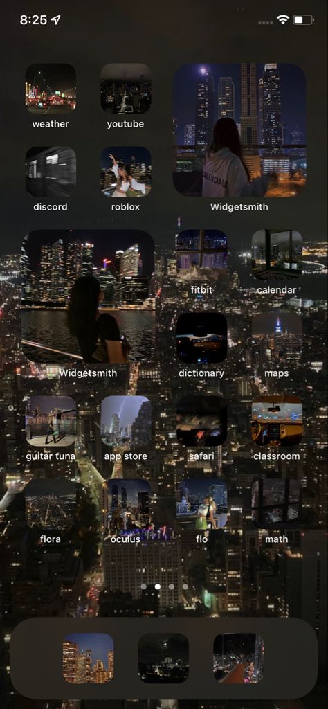 City Iphone Layout, Nyc Homescreen, Nyc Aesthetic Night, Customization Ideas, Phone Customization, New York Vibes, Ios Layout, Widget Design, Summer Iphone