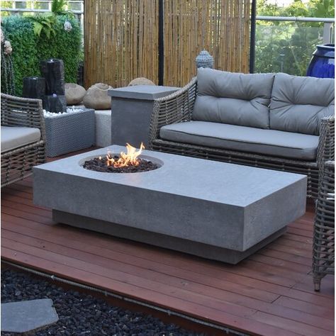 Deck Furniture With Gas Fire Pit, Gas Fire Pit Seating, Electric Fire Table, Gas Table Fire Pit, Patio Furniture With Fire Pit Table Concrete, Fire Table Furniture, Gas Fire Pit Table Backyard, Patio Goals, Firepit Table