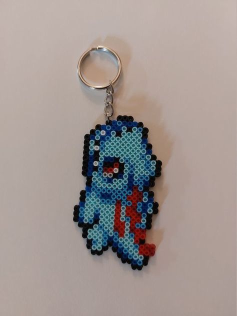 Piplup Perler Beads, Peeler Bead Pokémon, Pearler Bead Template, Perler Bead Patterns Pokemon, Pokémon Keychain, Perler Keychain, Perler Bead Keychain, Hama Beads Pokemon, 3d Pokemon