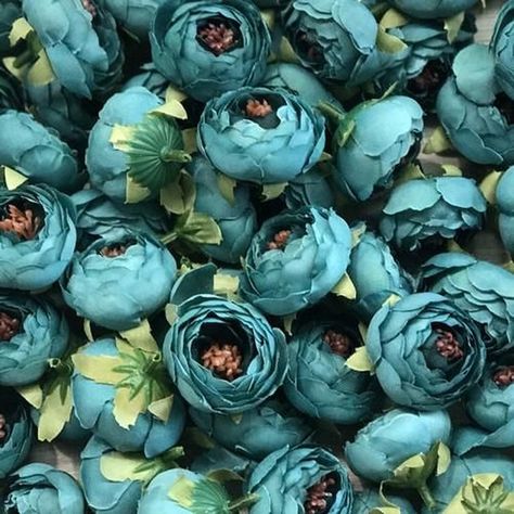 Add teal to your wedding decor with beautiful silk peonies 📷@feather.com.au #hellosnowflake #irishweddings #weddingsireland… Cyan Flowers, Stitch Images, Blue Flowers Decor, Teal Shades, Flower Balls, Flower Walls, Dusty Teal, Color Aesthetic, Blue Peonies