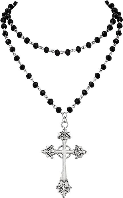 Amazon.com: Sacina Goth Layered Cross Necklace, Cross Necklace for Women, Black Choker Necklace, Y2k Necklace, Gothic Necklace, Halloween Necklace, Christmas New Year Jewelry Gift For Women: Clothing, Shoes & Jewelry Bead Cross Necklace, Layered Cross Necklace, Black Cross Necklace, Bead Cross, Cross Choker Necklace, Gothic Y2k, Layered Crosses, Necklace Y2k, Cross Choker