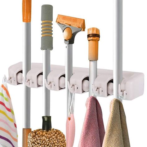 Costway Mop Holder Hanger Mop And Broom Holder, Garden Tool Rack, Utility Closet, Best Garden Tools, Mop Holder, Broom Holder, Mops And Brooms, Tool Rack, Garden Tool Storage