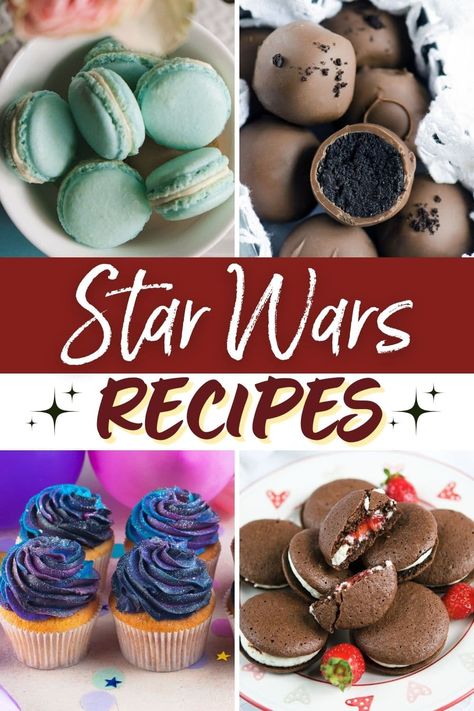 A long time ago, in a far away galaxy, these Star Wars recipes were beloved by Ewoks and Wookiees alike. Now, let's use the Force and recreate them at home. Star Wars Desserts, Star Wars Essen, Star Wars Recipes, Star Wars Dessert, Star Wars Cookies, Use The Force, Star Wars Food, Oreo Balls, Star Wars Sith