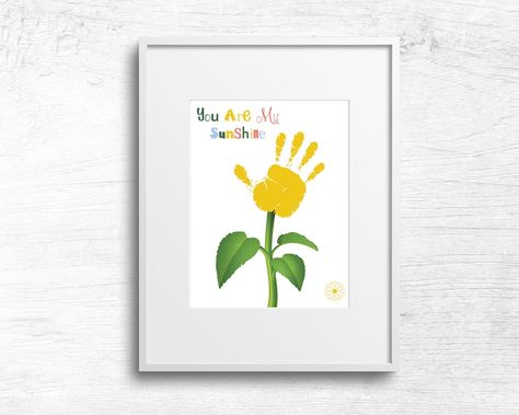 You are my Sunshine Handprint, Baby Toddler Kids Art Craft, Sunflower Printable Card, DIY Memory Keepsake, Sunflower Craft, Instant Download #diy #kidcraft #kidsactivity #diykidscraft #handprint #babyfirst #kidscraft #handprintart #toddleractivity #handprintcraft #craftforkids #printablecraft #craftprints #handprintkeepsake #memorykeepsake #kindergartencraft #preschoolactivity #handprintkit #valentine #bemyvalentine #valentinecard #valentinesdaycard #valentinesdaycraft #valentinesdayactivity Artwork For Toddlers, Sunflower Handprint, Sunshine Handprint, Craft Sunflower, Dip Paint, Handprint Printable, Sunflower Craft, Handprint Poem, Sunflower Printable