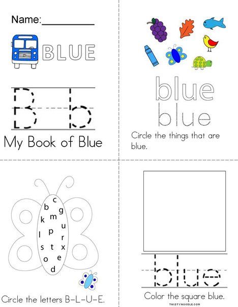 Blue Activity Book from TwistyNoodle.com Blue Preschool Activities, Color Blue Worksheets For Preschool, Kindy Worksheets, Color Blue Activities For Preschool, Tk Worksheets, Blue Worksheet, Color Blue Activities, Blue Activities, Color Worksheets For Preschool