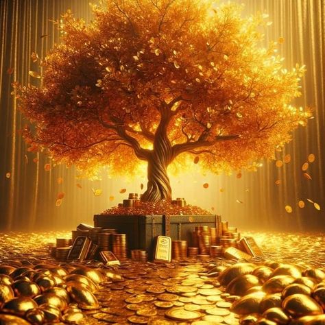 Golden Tree Wallpaper, Money Tree Wallpaper, Gold Tree Wallpaper, Lucky Wallpaper, Wallpaper Photo Gallery, Money Images, Golden Tree, Lovely Flowers Wallpaper, Gold Tree