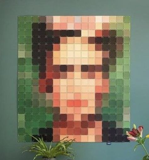 Pixelated Painting, Pixel Art Famous Painting, Famous Art Pixelated, Pixelated Art, Paintings Famous, Easy Pixel Art, Hama Beads Design, Pixel Art Pattern, Famous Art