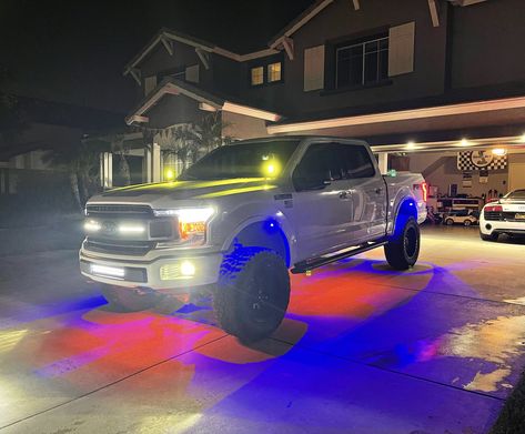 My F150 Lights up the road with LED Offroad Underglow Lights and LED Rock Lights Underglow Lights, Truck Interior Accessories, Rock Lights, Led Lights For Trucks, F150 Truck, Light Bars, Truck Interior, Strip Lights, Dream Car