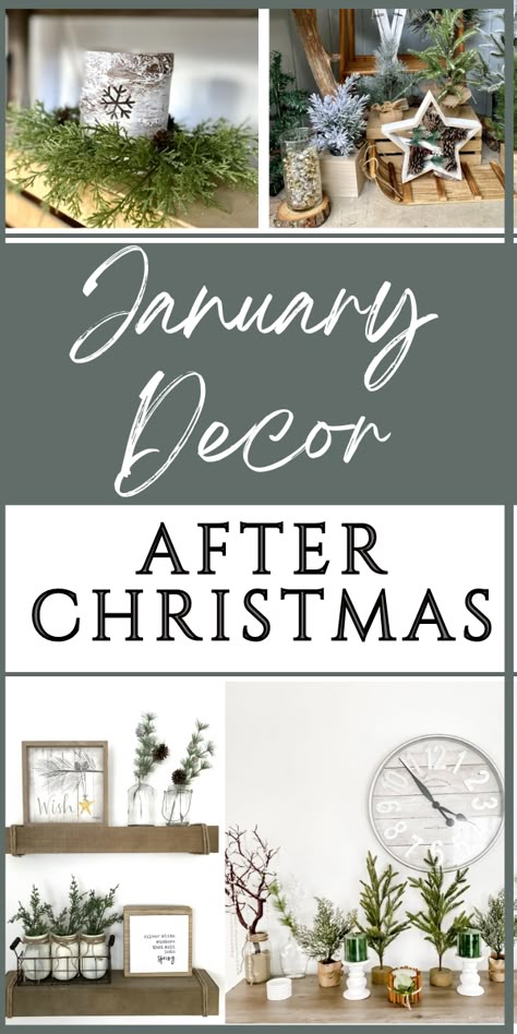 Decorating For Winter After Christmas, January Decor After Christmas, January Decorating Ideas, Decorating After Christmas, After Christmas Winter Decor, Winter Mantle Decor, Simple Winter Decor, After Christmas Decor, Decor After Christmas