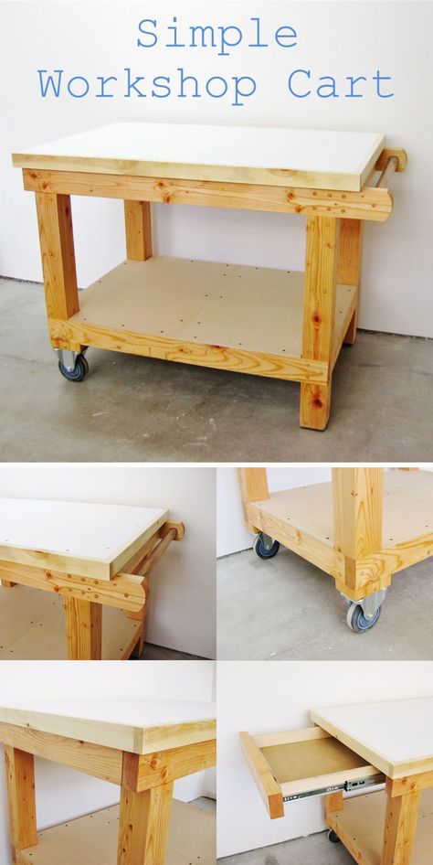 Portable Table Saw Cart, Diy Wooden Cart On Wheels, Diy Tool Cart, Work Cart, Diy Cart, Woodworking Plans For Beginners, Kids Woodworking Projects, Custom Woodworking Projects, Shop Cart